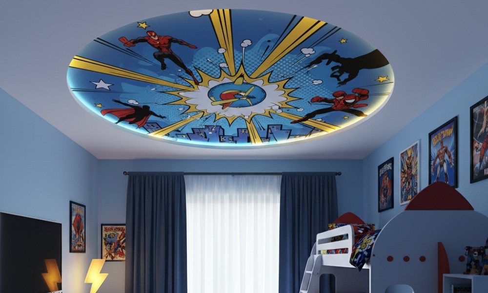 Graphic Ceiling Design for kids room