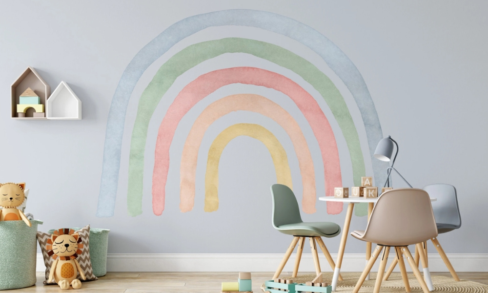 Pastel Rainbow Walls in kids room