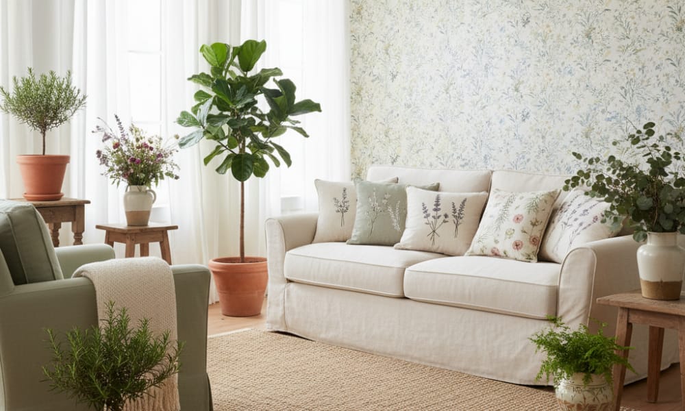 Botanical French countryside interior design