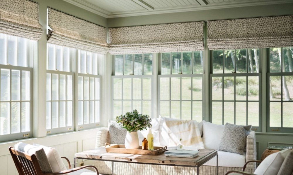 Custom fabric panels for sunroom