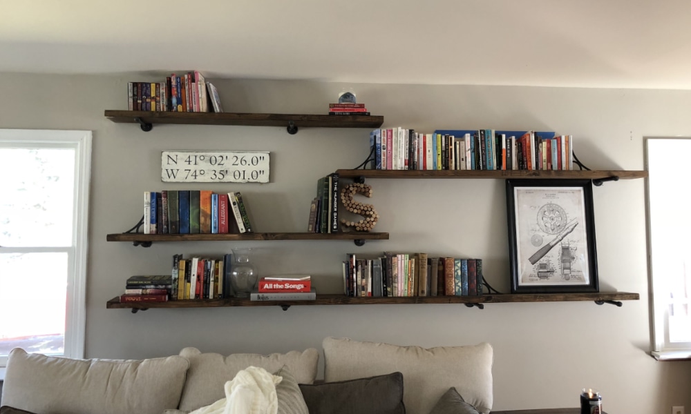 Floating Shelves on large walls