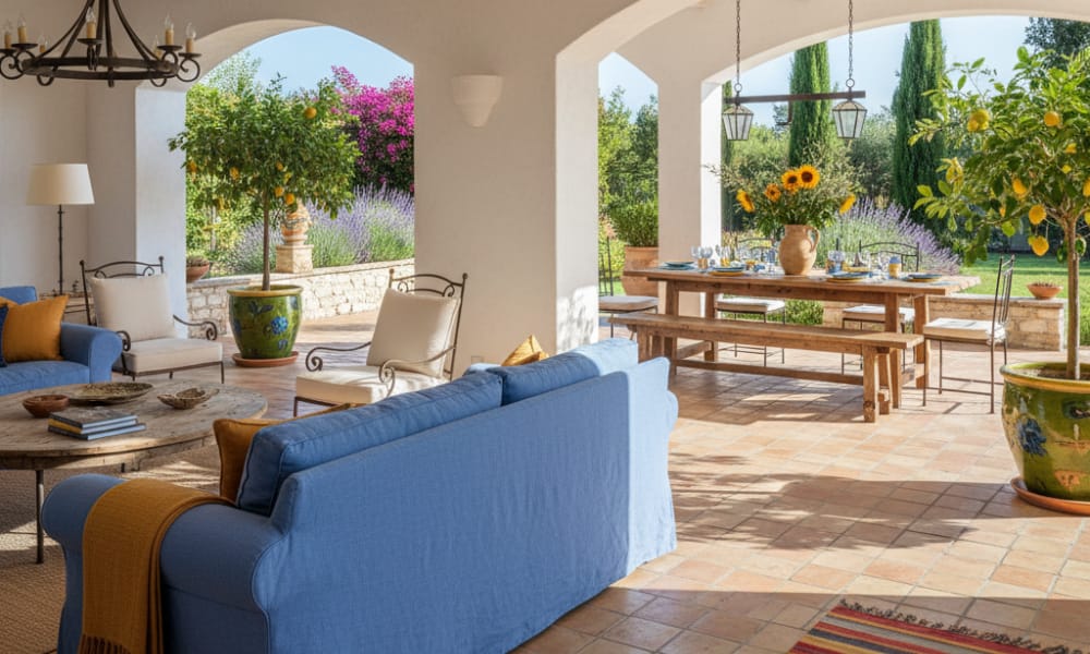 Mediterranean-Influenced French Country interior designs
