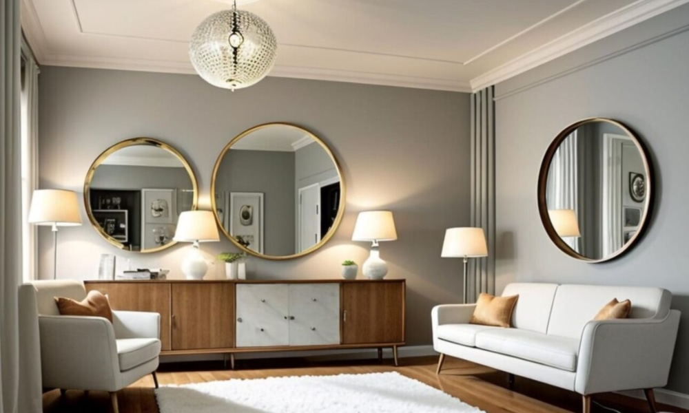Mirrors on large walls