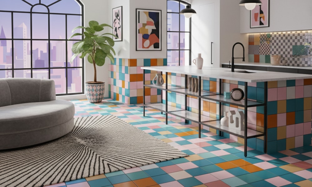 Pair Colorful Tiles With Modern Details