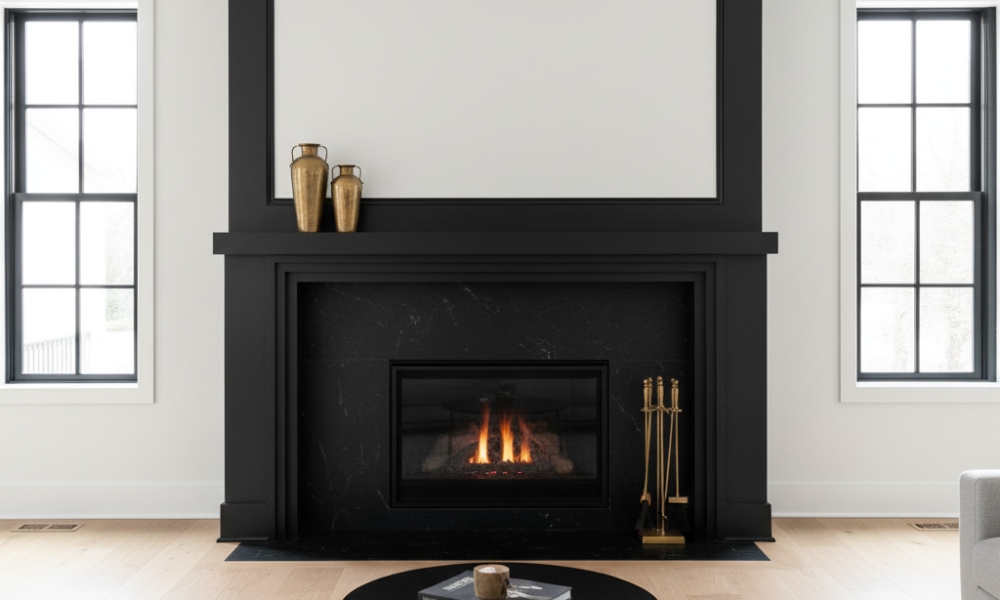 black trim house interior ideas for Fireplace 