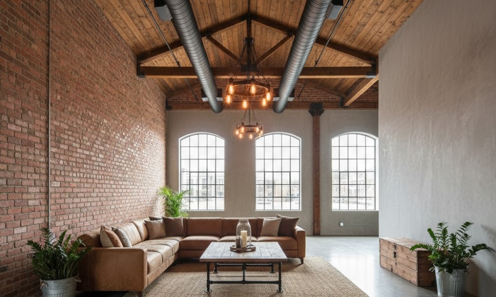 rustic industrial designs for ceiling