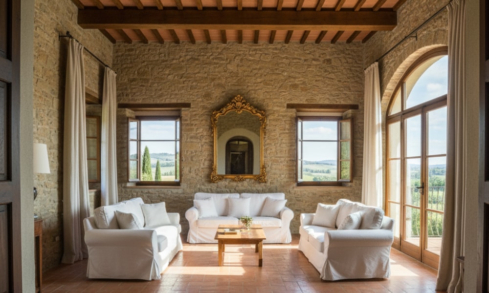 tuscan interior design living room