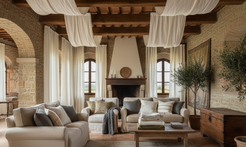 tuscan interior design living room