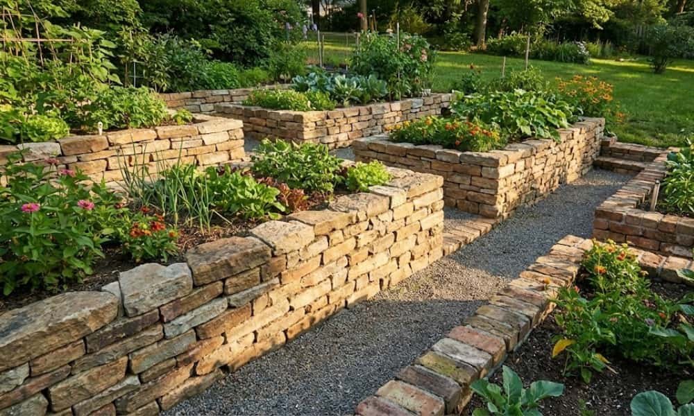 10+ Raised Bed Garden Ideas That Make Growing Easier 4 Brick Enclosed Beds for garden