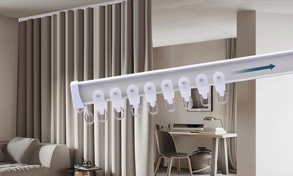 How to Hang Curtains Without a Rod on Any Wall 6 Ceiling Mounted Tracks to hang curtains