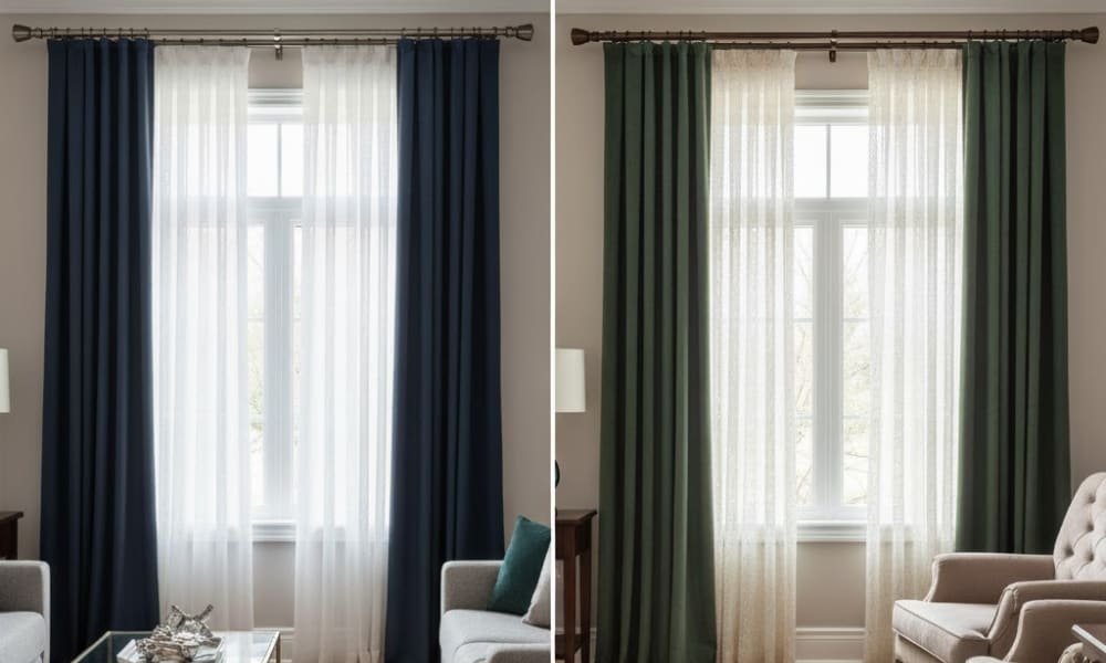 How to Layer Sheer and Blackout Curtains for Style and Privacy 2 layer sheer and blackout curtains
