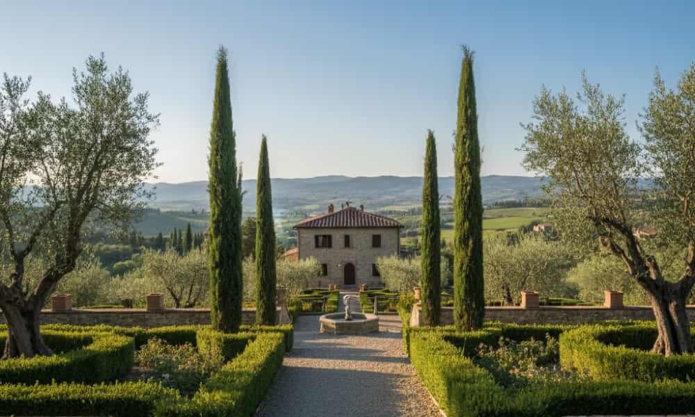 Rustic Italian Garden Design Ideas for a Timeless Mediterranean Look 6 Evergreen Structure Plants in Italian garden