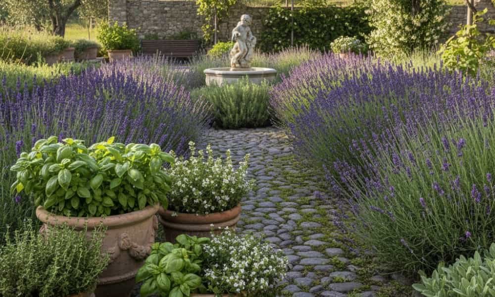Rustic Italian Garden Design Ideas for a Timeless Mediterranean Look 5 Herbs and Fragrant Plants in Italian garden