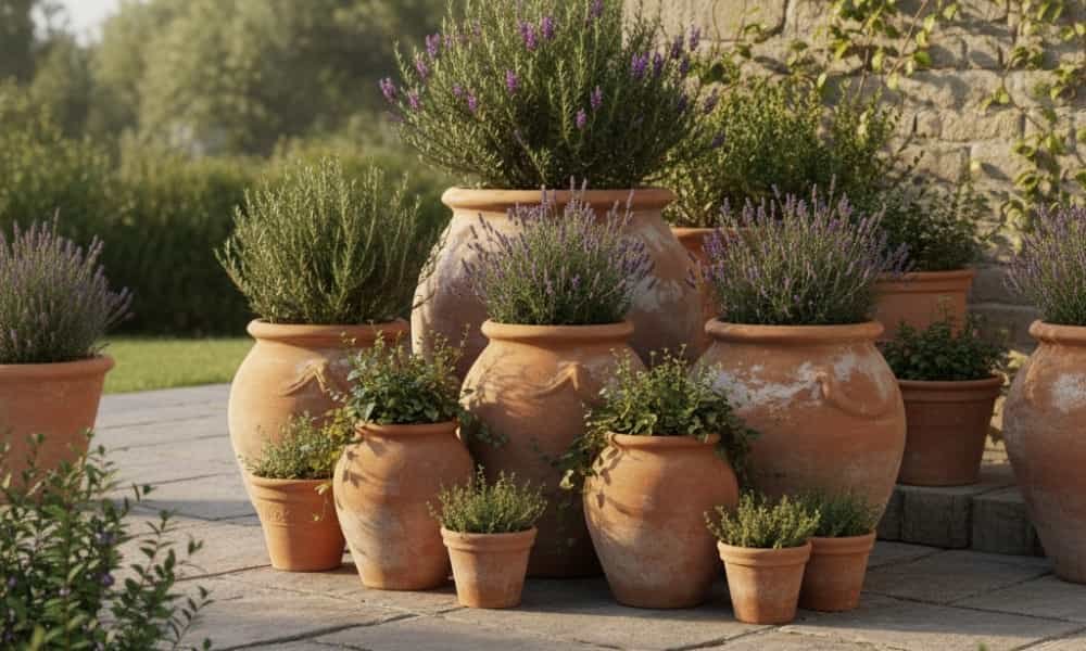 Rustic Italian Garden Design Ideas for a Timeless Mediterranean Look 3 Terracotta Containers and Pots in Italian garden