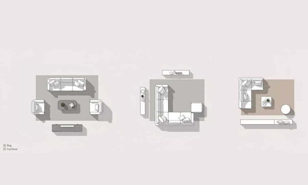 How to Place a Rug in a Living Room? 3 Rug Sizes and Placement